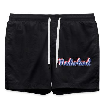 Nederland Script Flagfarben - Badeshorts - Schwarz - Vorne - AI Model Male 185 light (185cm)