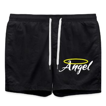 Ich bin ein Engel - Angel - Badeshorts - Schwarz - Vorne - AI Model Male 185 light (185cm)