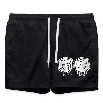 Lustige Würfel Fitnessstudio Sixpack Bodybuilding - Badeshorts - Schwarz - Vorne - AI Model Male 185 light (185cm)