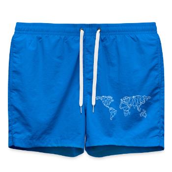 World map geometric - Swim Trunks - cobalt blue - Front