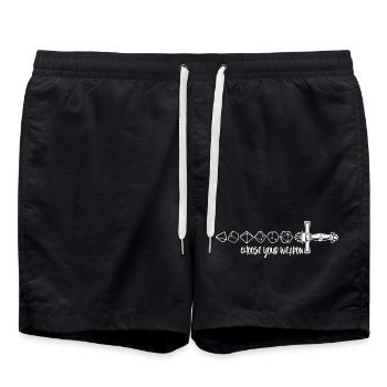 Choisissez votre arme : dés d’arme : Épée RPG - Short de bain - noir - Devant - AI Model Male 185 light (185cm)