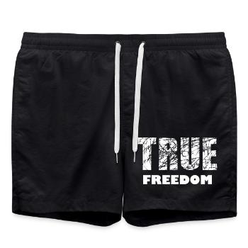 Freiheit und Frieden - Badeshorts - Schwarz - Vorne - AI Model Male 185 light (185cm)