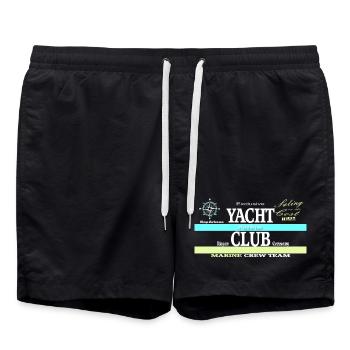 Yacht Club Vintage Collage - Swim Trunks - black - Front - AI Model Male 185 light (185cm)