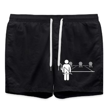 Bogenschießen - Badeshorts - Schwarz - Vorne - AI Model Male 185 light (185cm)