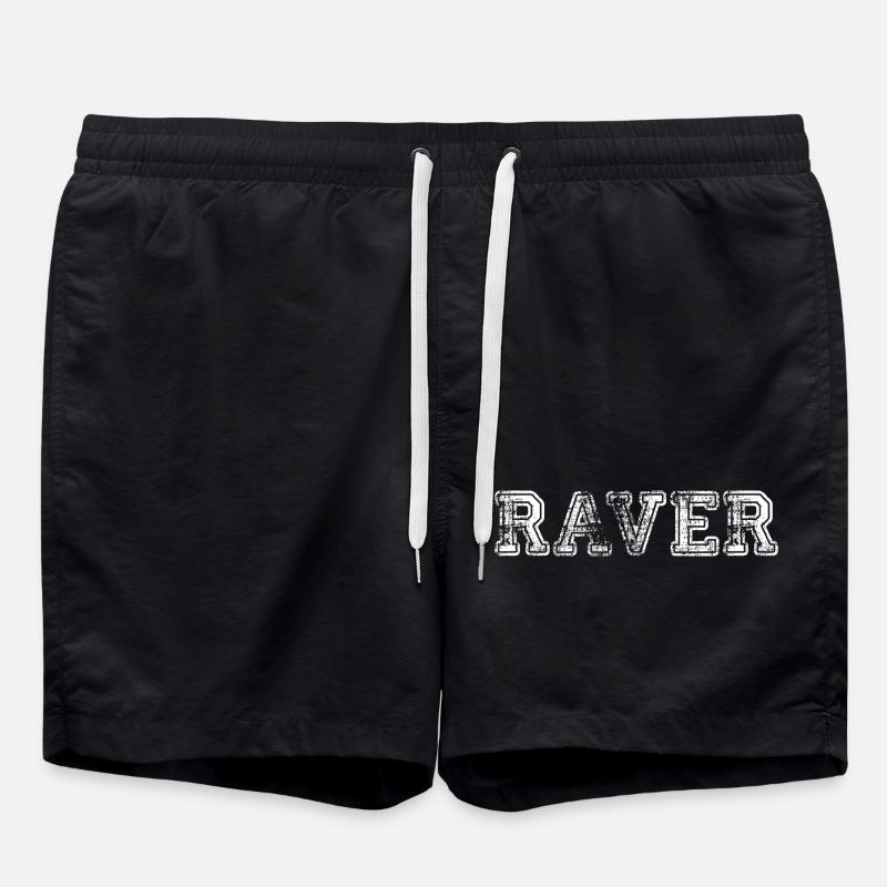 RAVER Rave Techno 90s 90s - Short de bain - noir