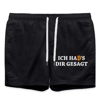 Bitcoin Habs Dir Gesagt Blockchain Krypto Geschenk - Badeshorts - Schwarz - Vorne - AI Model Male 185 light (185cm)
