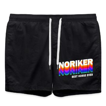 Noriker Horses Design / Gift Idea - Swim Trunks - black - Front - AI Model Male 185 light (185cm)