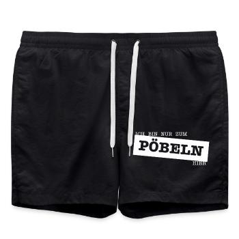 Nur zum Pöbeln - Badeshorts - Schwarz - Vorne - AI Model Male 185 light (185cm)