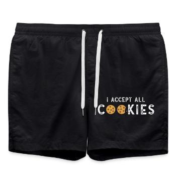 I accept all cookies - Short de bain - noir - Devant - AI Model Male 185 light (185cm)