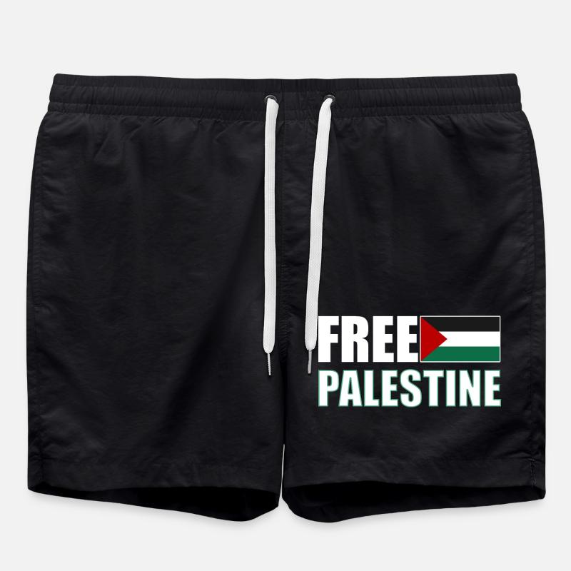 Free Palestine - Badeshorts - Schwarz