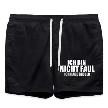 Ich bin nicht faul, ich habe Geduld - Badeshorts - Schwarz - Vorne - AI Model Male 185 light (185cm)