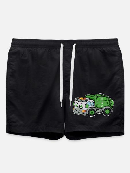 Garbage collection garbage truck - Swim Trunks - black