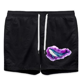 Blauwal Galaxy Space Whale Fantasy Shirt - Badeshorts - Schwarz - Vorne - AI Model Male 185 light (185cm)