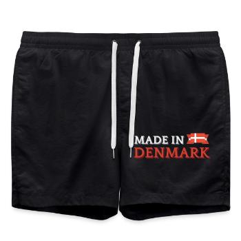 Made in Denmark, Danish pride - Swim Trunks - black - Front - AI Model Male 185 light (185cm)