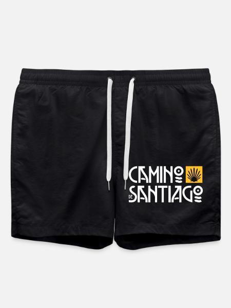 Camino de Santiago | Way of St. James | Art Deco Typo - Swim Trunks - black