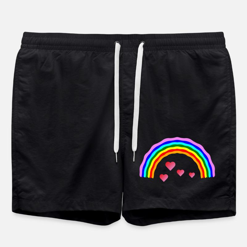 coeur arc-en-ciel coeur arc-en-ciel - Short de bain - noir