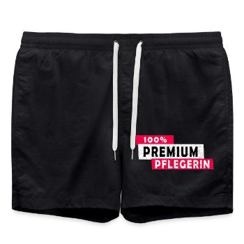 100% Premium Pflegerin Design / Geschenkidee - Badeshorts - Schwarz - Vorne - AI Model Male 185 light (185cm)