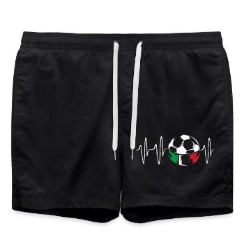 heartbeat herzschlag italien italia soccer fußball - Badeshorts - Schwarz - Vorne - AI Model Male 185 light (185cm)