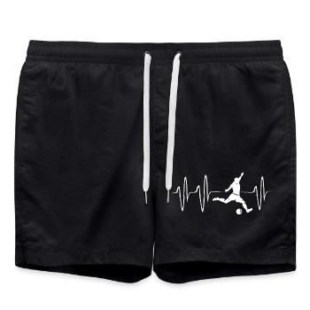 Soccer Player Heartbeat Team Pulse Icon - Swim Trunks - black - Front - AI Model Male 185 light (185cm)