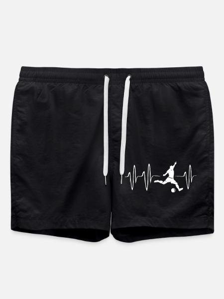 Icône de pouls de l’équipe de battement de cœur de joueur de football - Short de bain - noir