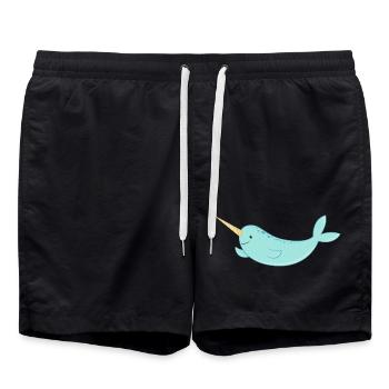 narwhal - Swim Trunks - black - Front - AI Model Male 185 light (185cm)