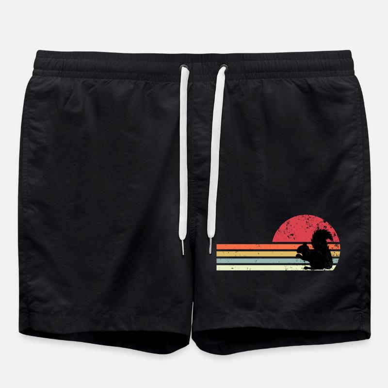 écureuil rétro - Short de bain - noir