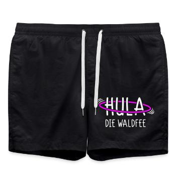 Hula die Waldfee - Für Coole Hula Girls - Badeshorts - Schwarz - Vorne - AI Model Male 185 light (185cm)