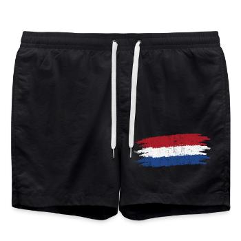 Dutch Flag Brush Strokes Tee - Swim Trunks - black - Front - AI Model Male 185 light (185cm)