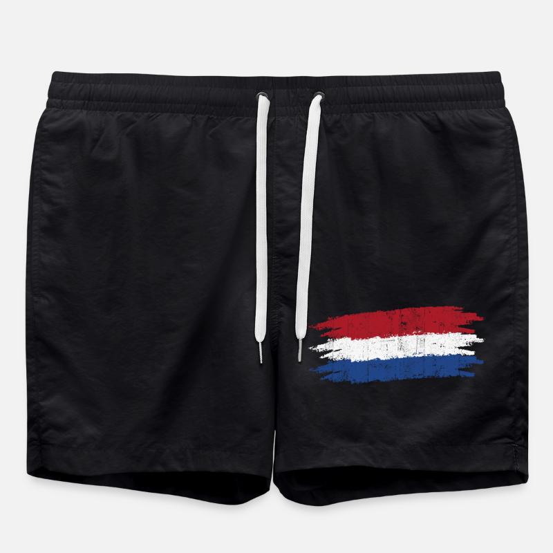 Drapeau néerlandais coups de pinceau Tee - Short de bain - noir