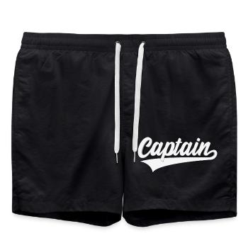 KAPITÄN 3D CAPTAIN SWOOSH - Badeshorts - Schwarz - Vorne - AI Model Male 185 light (185cm)