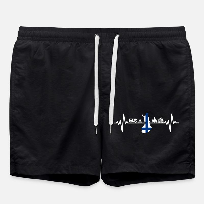 Finnland Camping Camper Finland Design - Swim Trunks - black