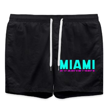 Miami Neon Coordinates - Badeshorts - Schwarz - Vorne - AI Model Male 185 light (185cm)