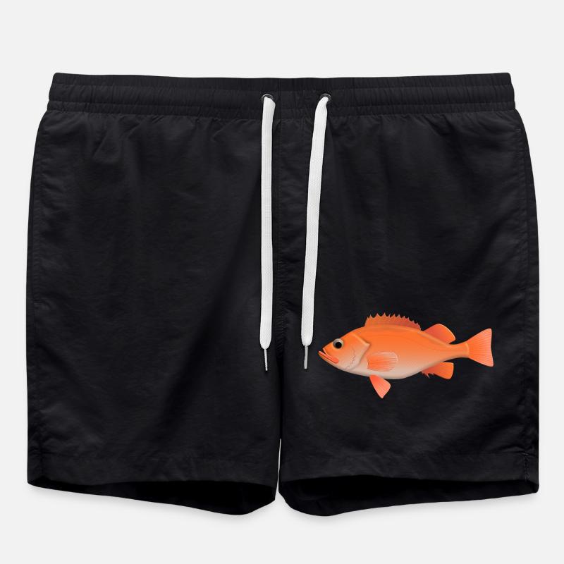 Rotbarsch natur - Badeshorts - Schwarz