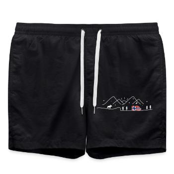 Norwegen Camping Kastenwagen Norway Design - Badeshorts - Schwarz - Vorne - AI Model Male 185 light (185cm)