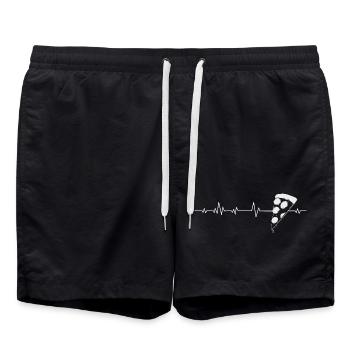 Pizza - Badeshorts - Schwarz - Vorne - AI Model Male 185 light (185cm)