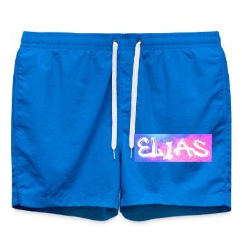 Elias Name Gift Idea Galaxy - Swim Trunks - cobalt blue - Front
