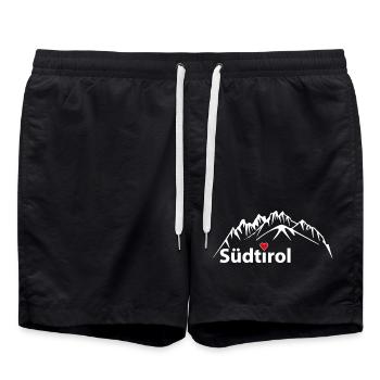 Die Dolomiten, Berge Südtirol  - Badeshorts - Schwarz - Vorne - AI Model Male 185 light (185cm)