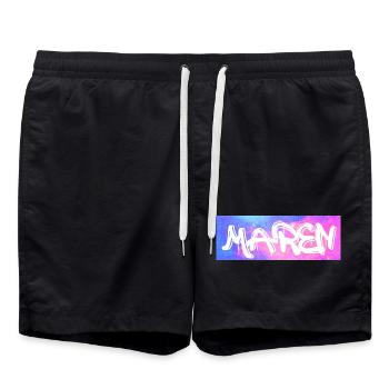 Maren Name Geschenk Geschenkidee Galaxie - Badeshorts - Schwarz - Vorne - AI Model Male 185 light (185cm)