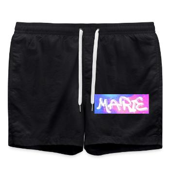 Marie Graffiti Neon Splash - Badeshorts - Schwarz - Vorne - AI Model Male 185 light (185cm)