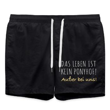 Das leben ist kein Ponyhof - Badeshorts - Schwarz - Vorne - AI Model Male 185 light (185cm)