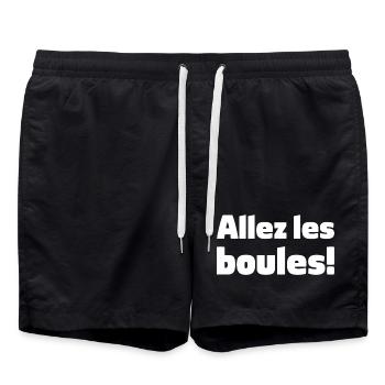 Allez les boules Boule Petanque Spruch für Bouler - Badeshorts - Schwarz - Vorne - AI Model Male 185 light (185cm)