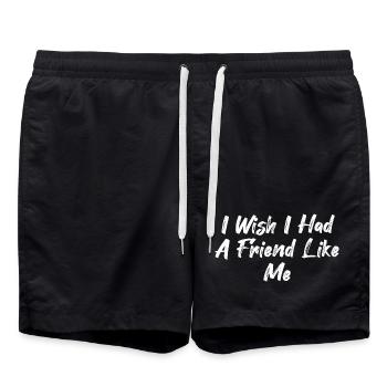 J’aimerais avoir un ami comme moi - Short de bain - noir - Devant - AI Model Male 185 light (185cm)