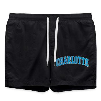 Charlotte Curved Varsity Arc - Swim Trunks - black - Front - AI Model Male 185 light (185cm)