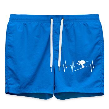 ski skieur sports d’hiver montagnes heartbeat pulse icône - Short de bain - cobalt blue - Devant