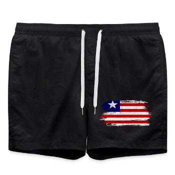 Drapeau vintage Liberia - Short de bain - noir - Devant - AI Model Male 185 light (185cm)