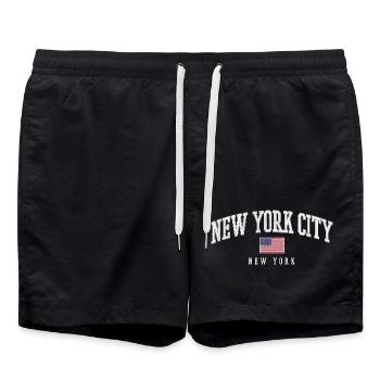 New York USA - Swim Trunks - black - Front - AI Model Male 185 light (185cm)
