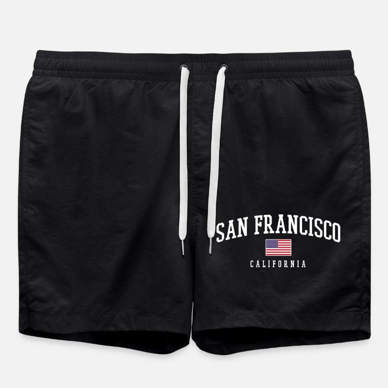 San Francisco Flaggen-Design - Badeshorts - Schwarz