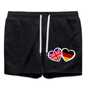 England und Deutschland Liebe - Badeshorts - Schwarz - Vorne - AI Model Male 185 light (185cm)