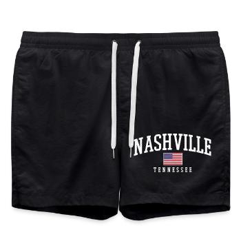 Nashville Vintage Bow Drapeau des États-Unis - Short de bain - noir - Devant - AI Model Male 185 light (185cm)
