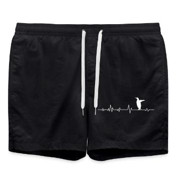 Penguin Penguins - Swim Trunks - black - Front - AI Model Male 185 light (185cm)